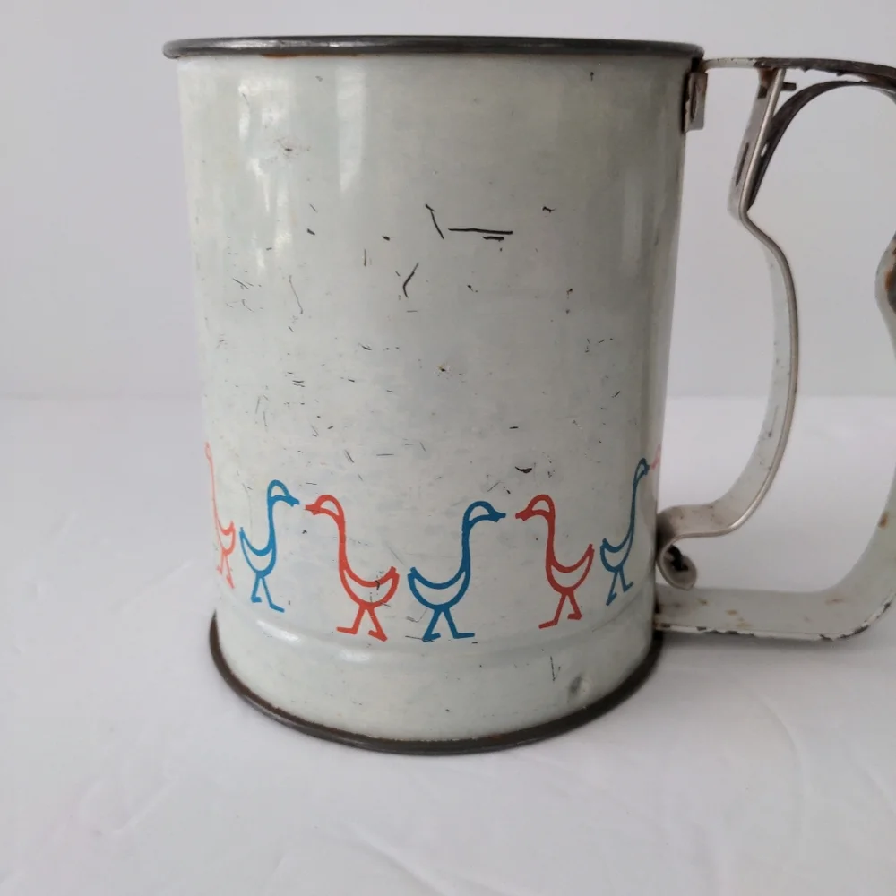 Androck Flour Sifter Geese Ducks Kitchen Vintage Collectibles